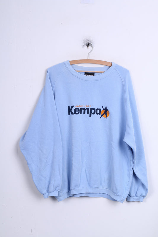 KEMPA Sweat-shirt à col rond pour homme Bleu clair Hanosball Sport
