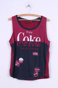 Primark Coca-Cola Femme 14/16 L Débardeur Chemise Gilet Marine Coton