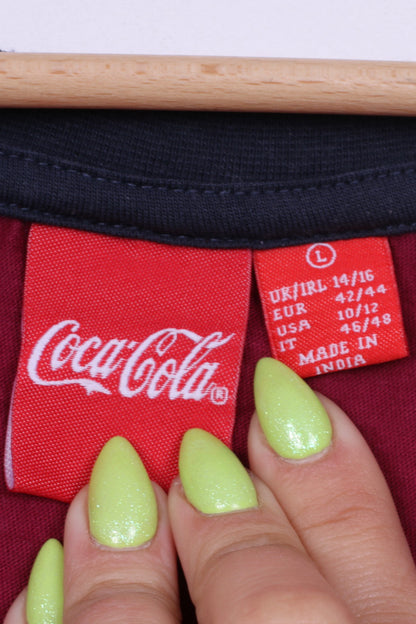 Primark Coca-Cola Femme 14/16 L Débardeur Chemise Gilet Marine Coton