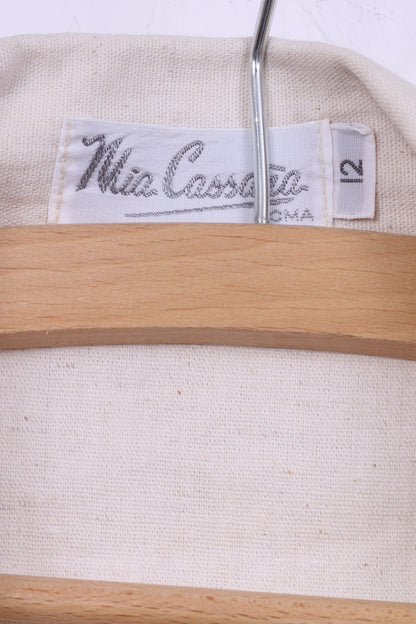 Mia Cassara Roma Costume 2 pièces pour femme 12 M avec jupe crayon et blazer en coton et lin beige