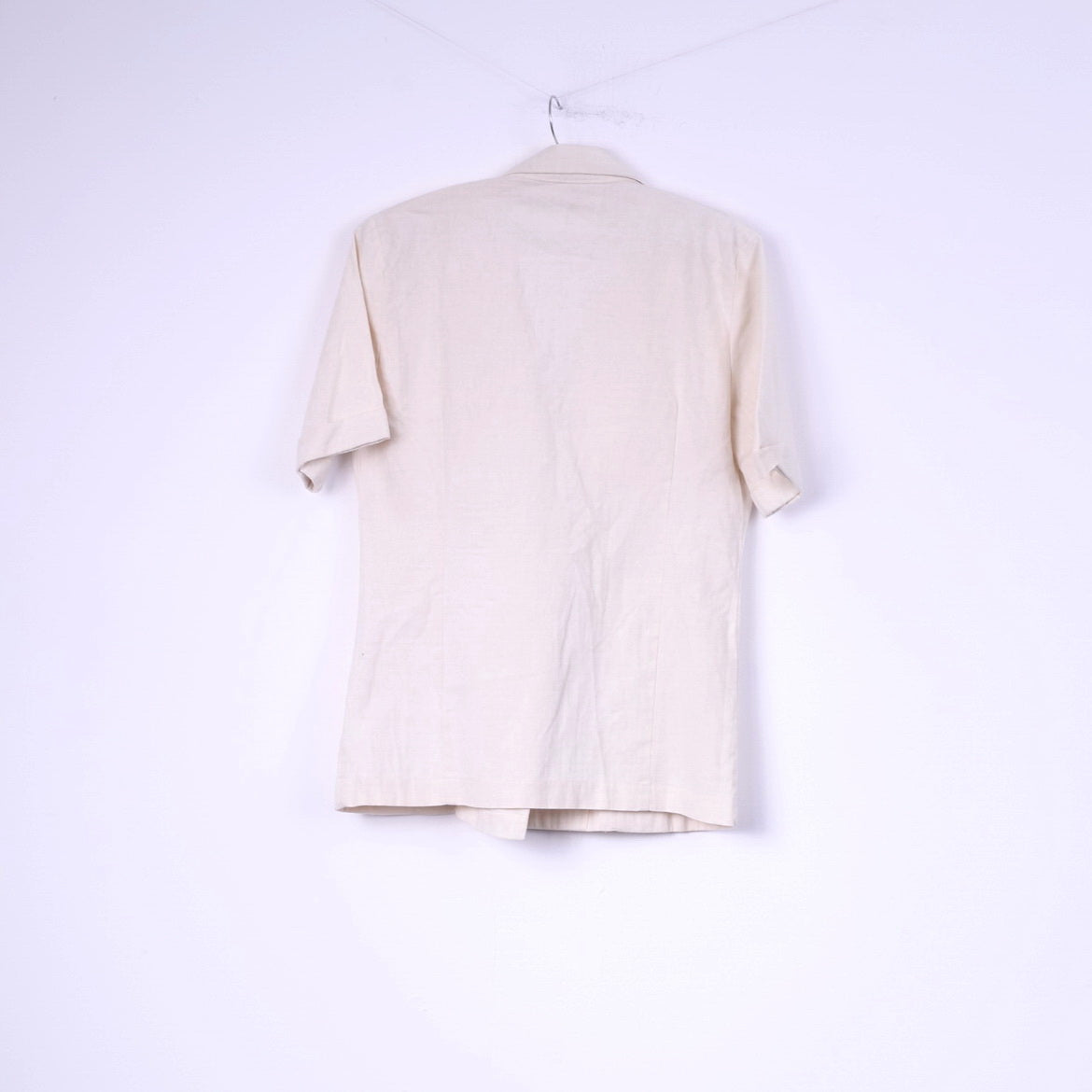 Mia Cassara Roma Womens 12 M Suit Pencil Skirt Blazer Beige Cotton Linen 2 Piece