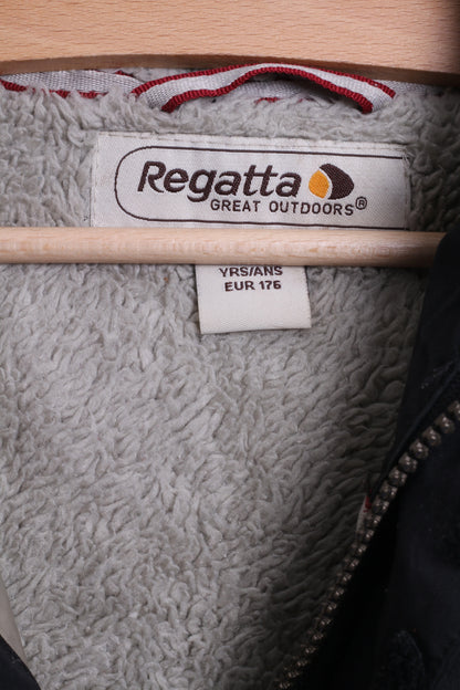 Regatta Girls 34" Parka Jacket Outdoor Black Bear Inside - RetrospectClothes
