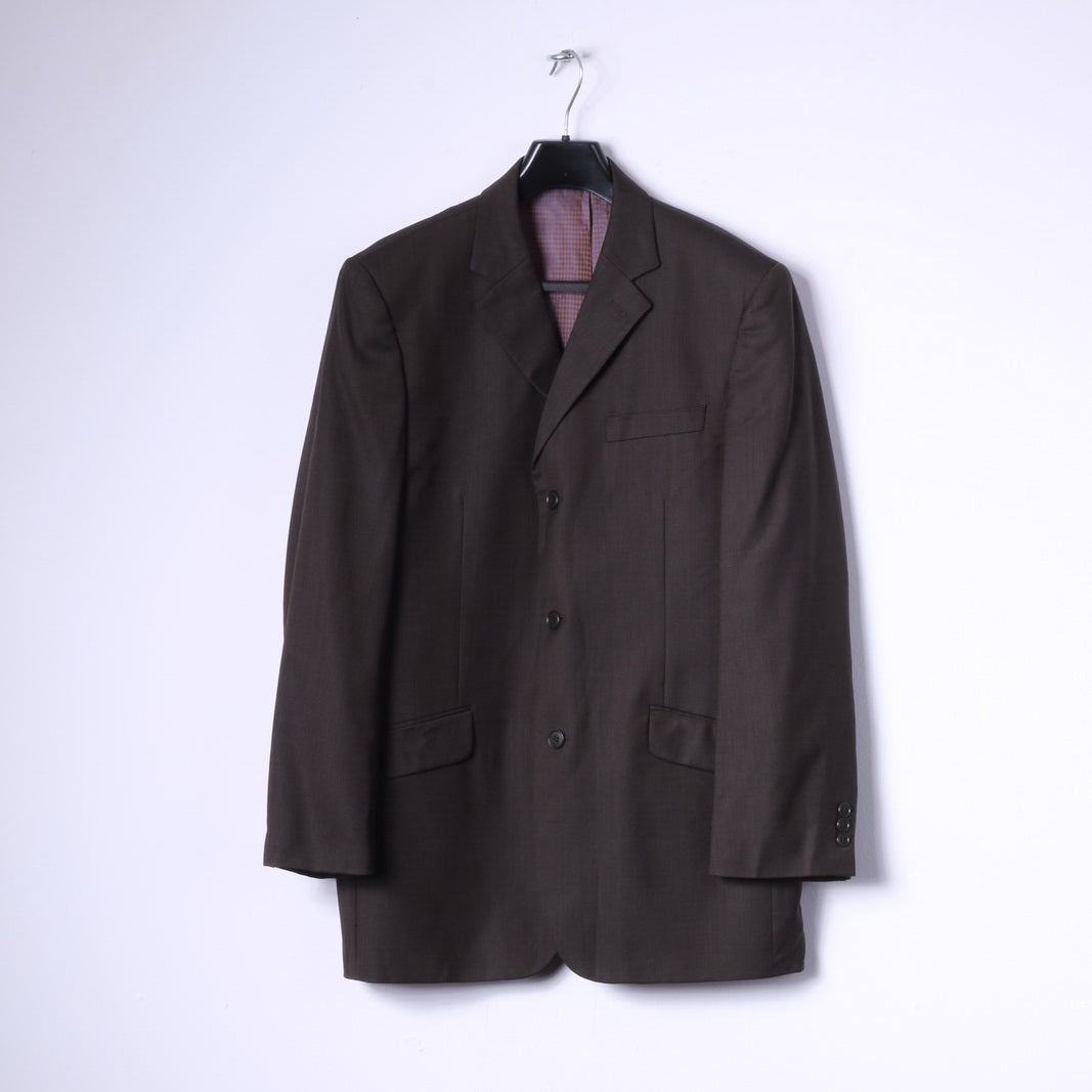 Ben Sherman Men 40 102cm Blazer Brown 100% Wool Single Breasted Classi ...