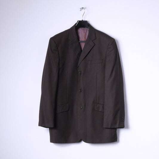 Ben Sherman Men 40 102cm Blazer Brown 100% Wool Single Breasted Classic Jacket