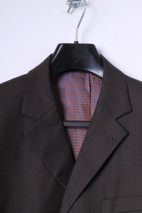 Ben Sherman Hommes 40 102cm Blazer Marron 100% Laine Veste Classique à Simple Boutonnage