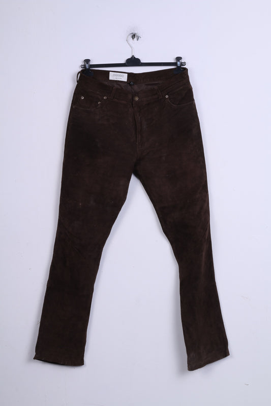 Pantaloni C&amp;A Canada da donna 54 XL Pantaloni in pelle vintage marrone
