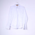 Hunt & Holditch Mens 39.5 15.5'' M Formal Shirt Cufflinks White Cotton Tailored Fit