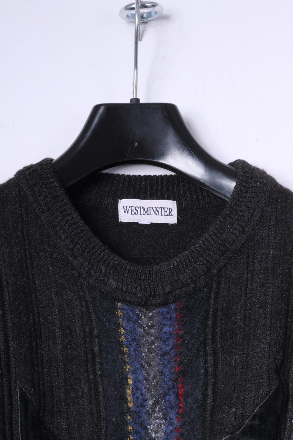 Westminster Mens XL (M) Jumper Dark Grey Wool Acrylic Blend Vintage Italy Sweater