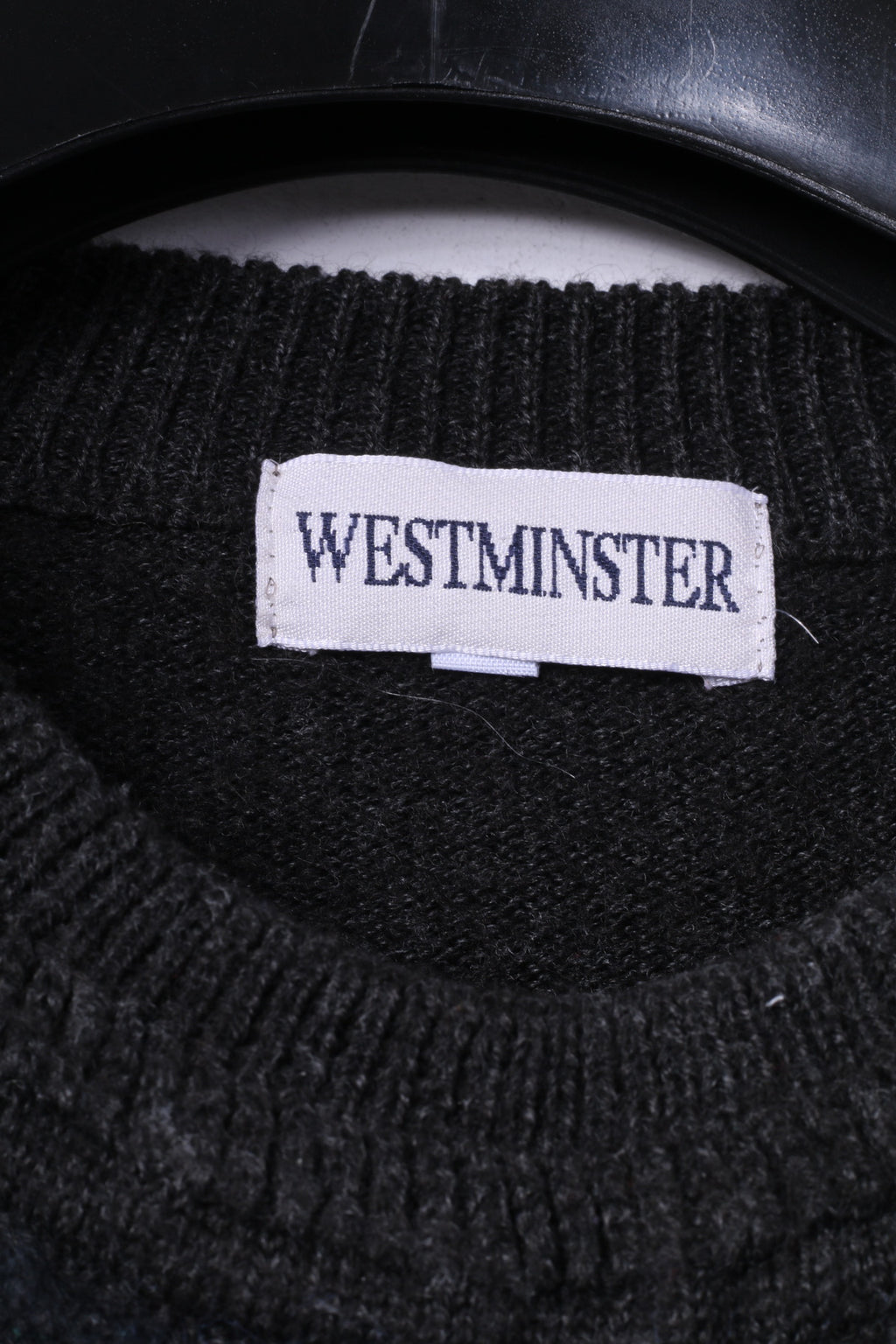 Westminster Mens XL (M) Jumper Dark Grey Wool Acrylic Blend Vintage Italy Sweater