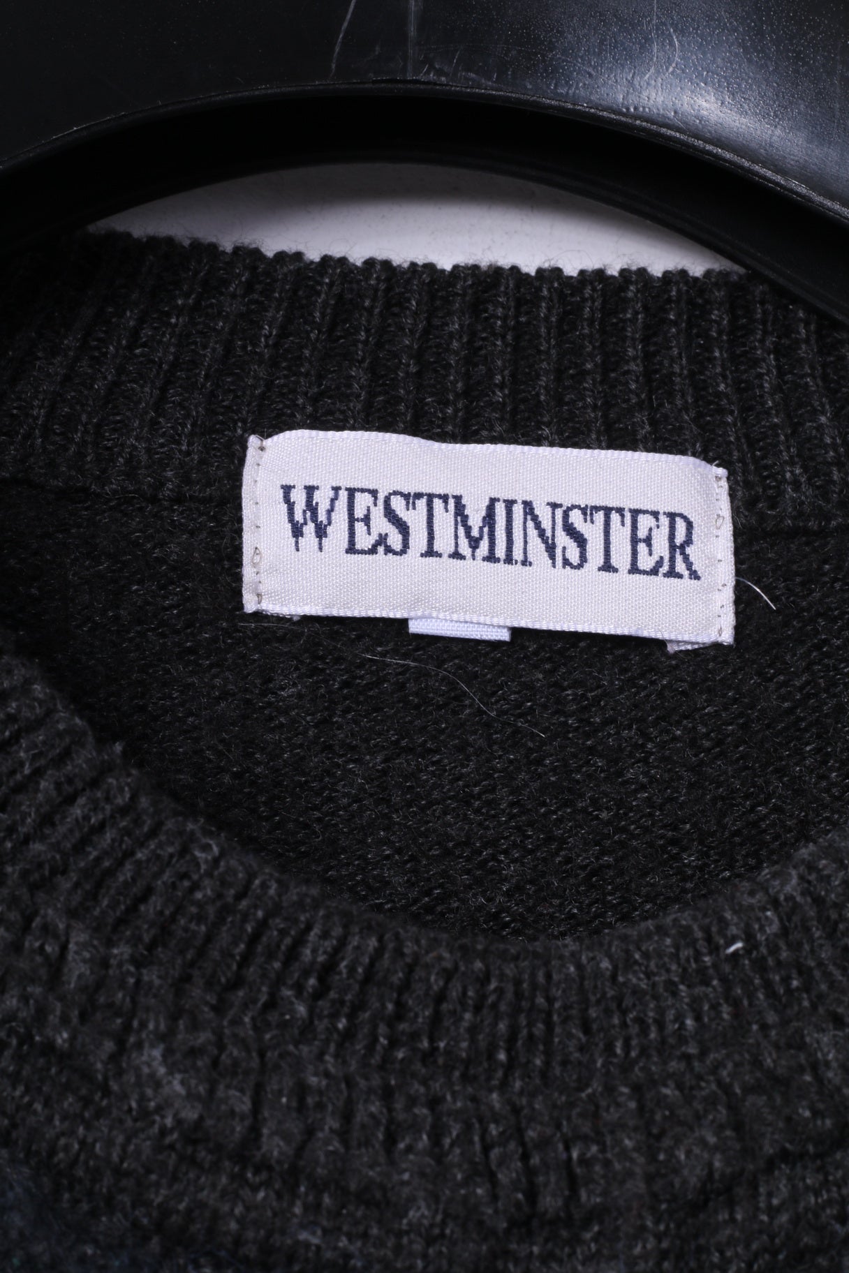 Westminster Mens XL (M) Jumper Dark Grey Wool Acrylic Blend Vintage Italy Sweater