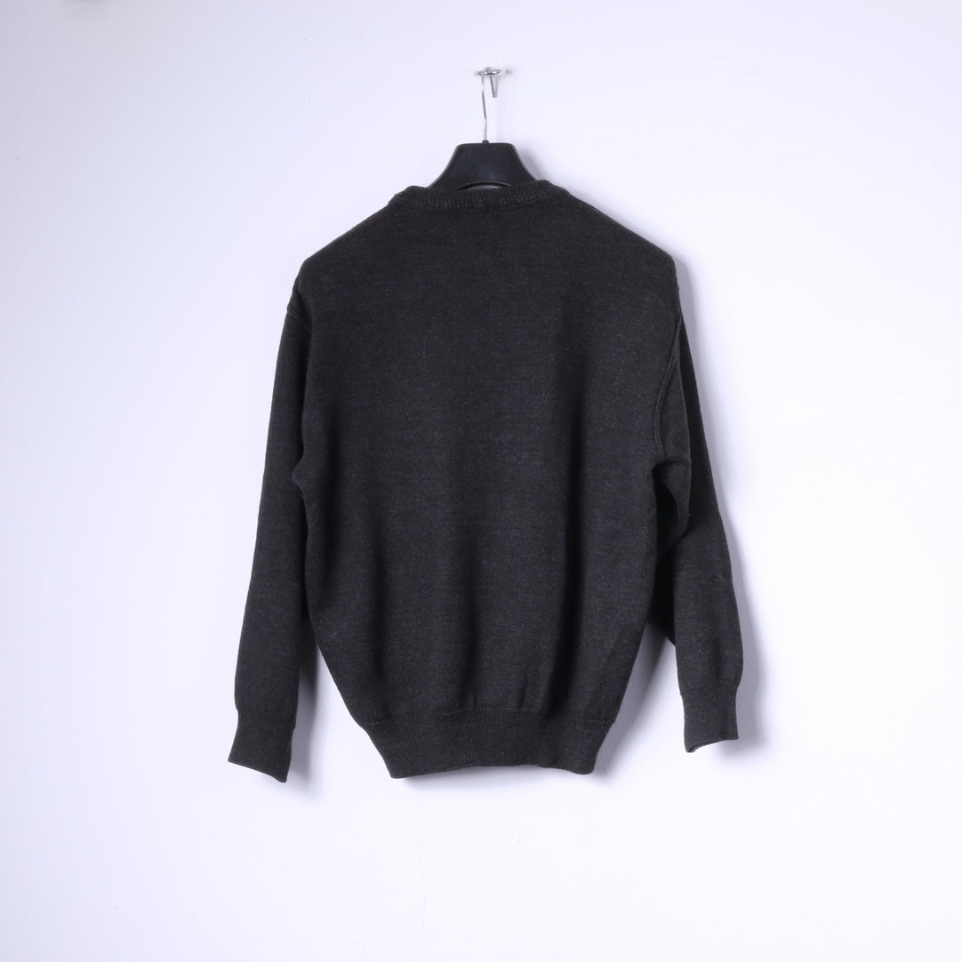 Westminster Mens XL (M) Jumper Dark Grey Wool Acrylic Blend Vintage Italy Sweater