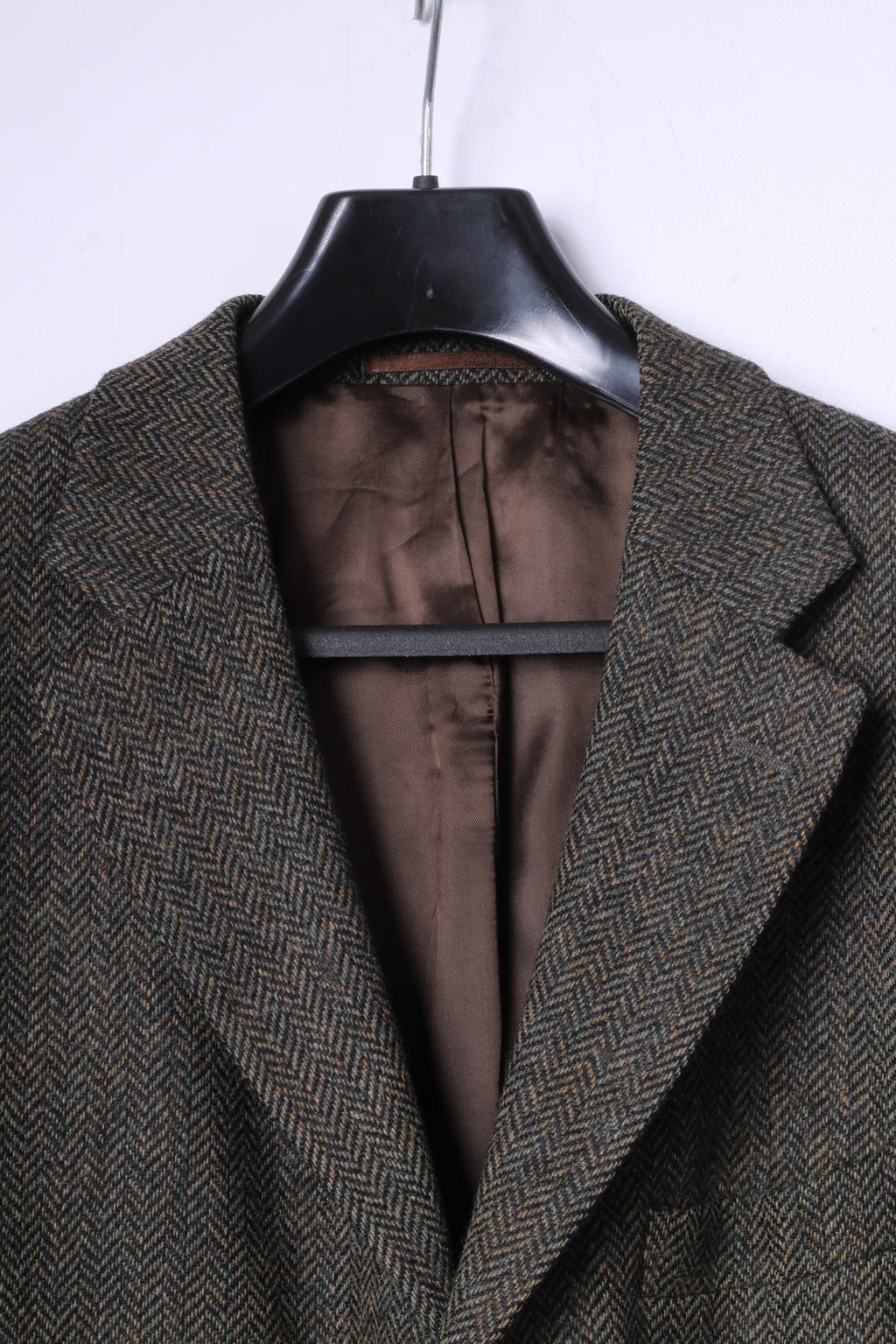GANT U.S.A. Men 50 40 Blazer Green Wool Herringbone Single Breasted Jacket