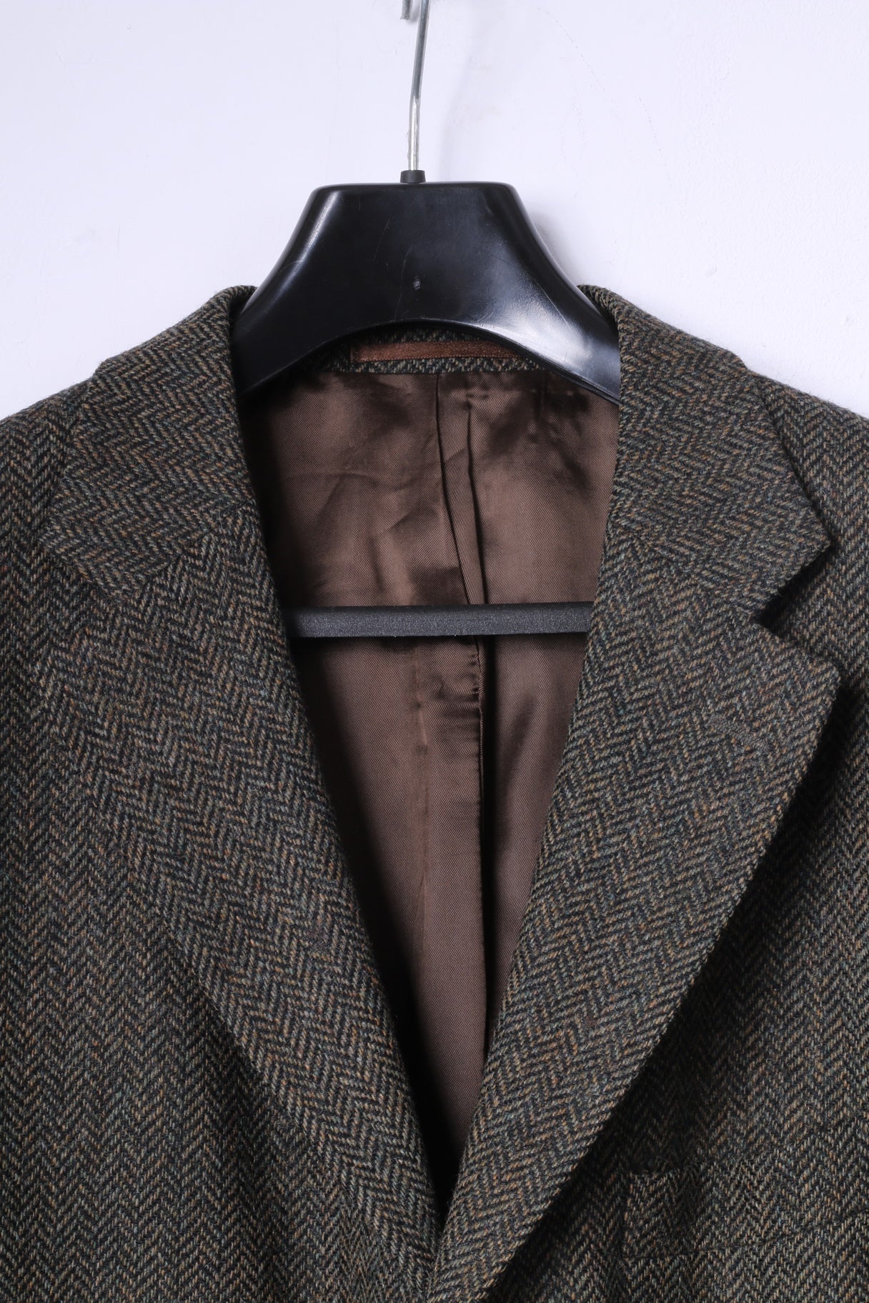 GANT U.S.A. Men 50 40 Blazer Green Wool Herringbone Single Breasted Jacket