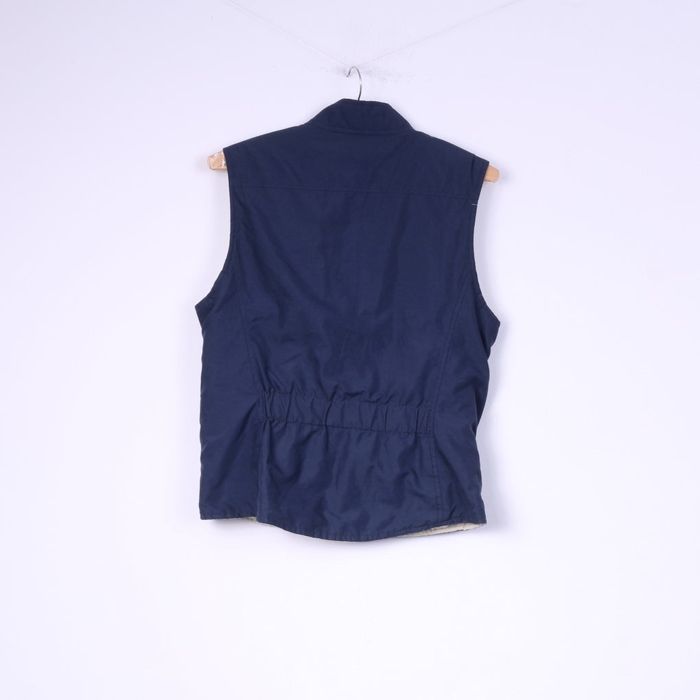 Cavallo Womens 10 S Vest Bodywarmer Double Sided Navy/Beige Nylon Riding