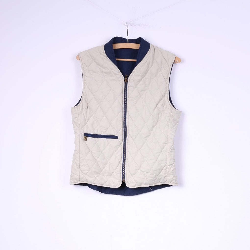 Cavallo Womens 10 S Vest Bodywarmer Double Sided Navy/Beige Nylon Riding