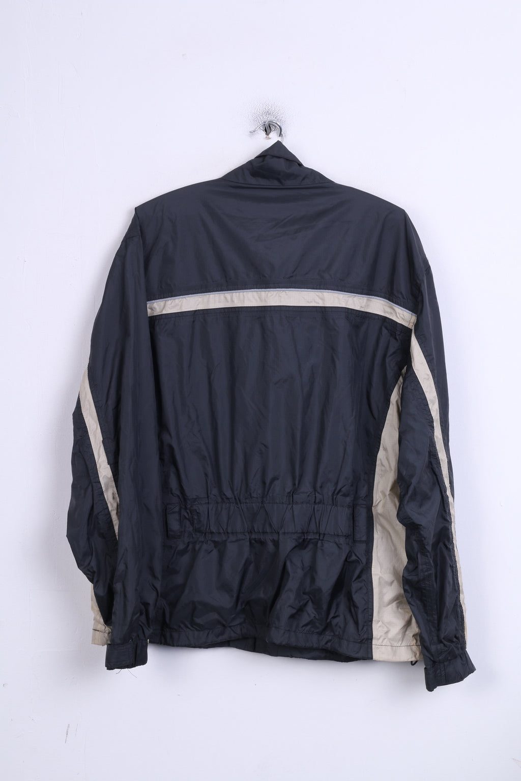 Veste L noire pour hommes, poches entièrement zippées, maille intérieure en nylon imperméable