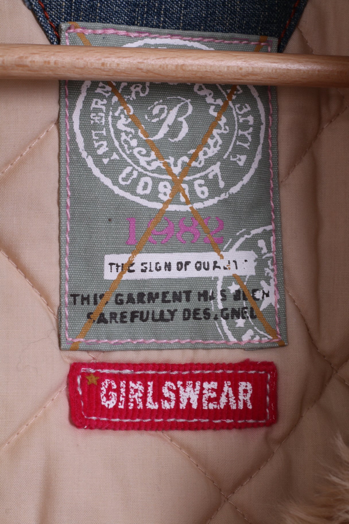 Next Girls 13-14 years Vest Denim Faux Fur Loop Toggle Cotton Blue