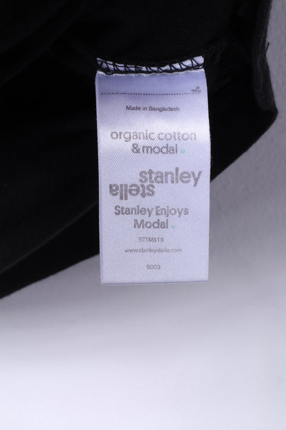 Stella Stanley Womens S T-Shirt Black Organic Cotton The Retired Rock Top