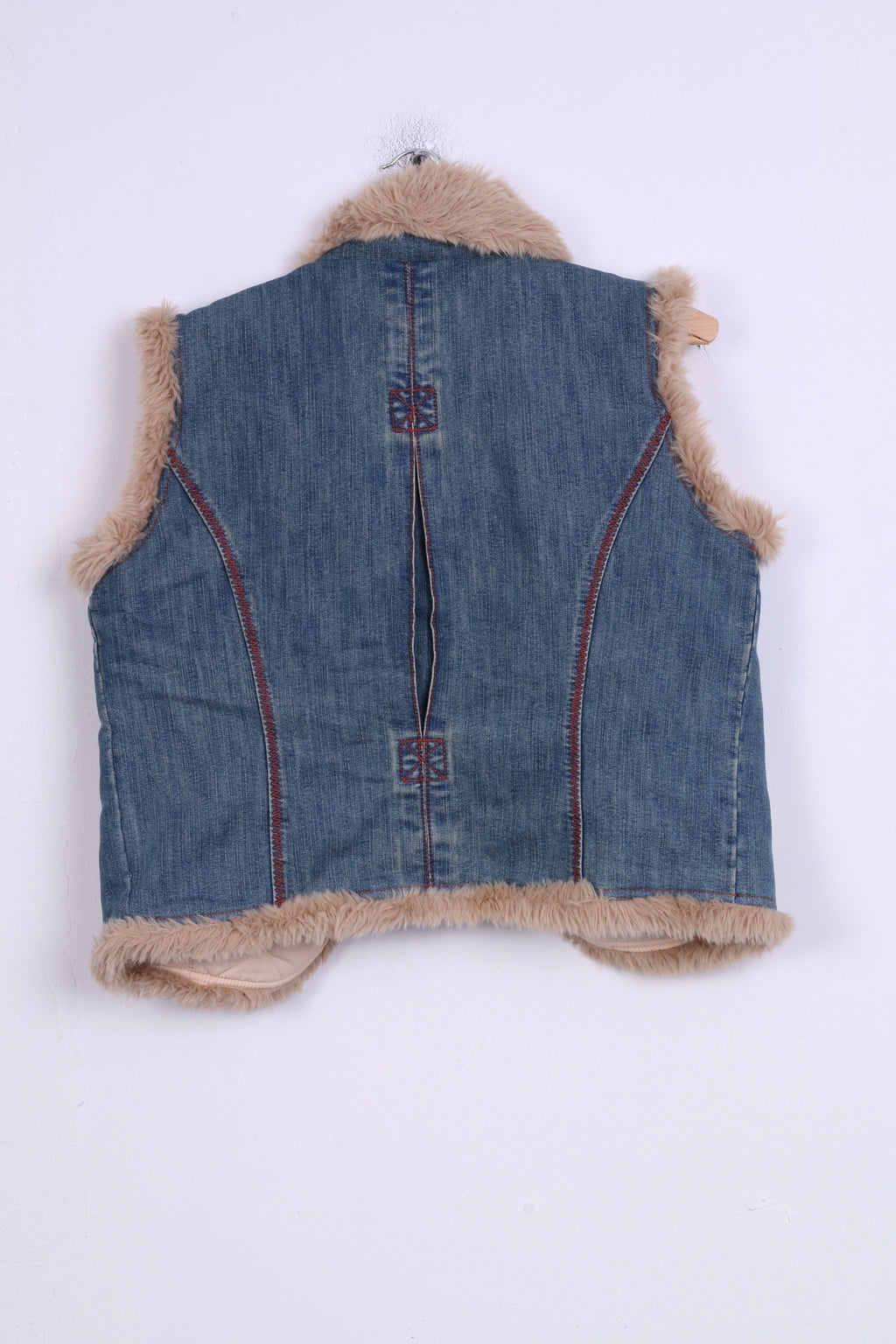 Successivo Gilet Bambina 13-14 anni Denim Finta Pelliccia Loop Toggle Cotone Blu