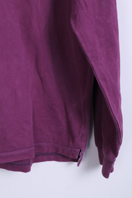 Camel Active Polo L Homme Violet Boutons détaillés Manches Longues