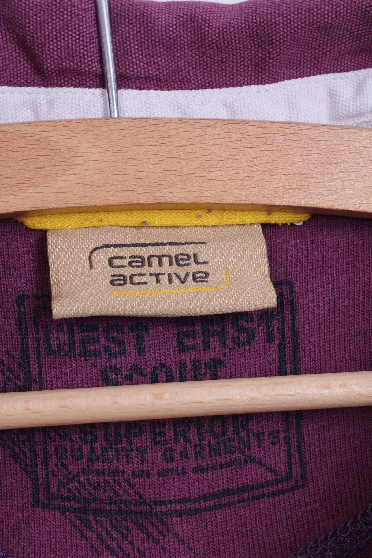 Polo da uomo Camel Active L, manica lunga con bottoni dettagliati viola