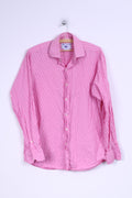 Camicia casual da uomo TM Lewin 16 35 M Manica lunga in cotone rosa Milano Sim Fit