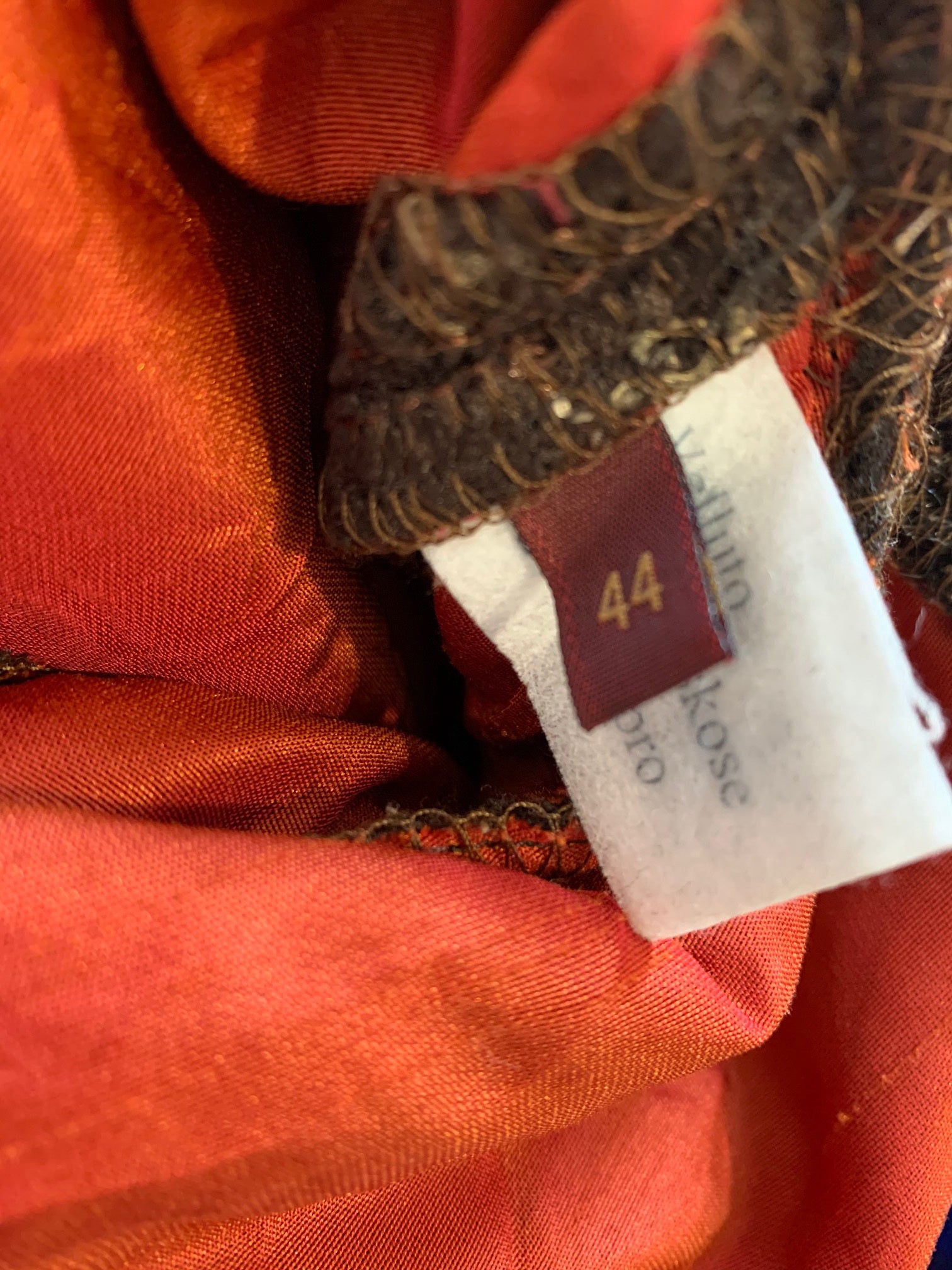 UHLE Camicia casual da donna 44 L Top a maniche lunghe in viscosa lucida vintage marrone