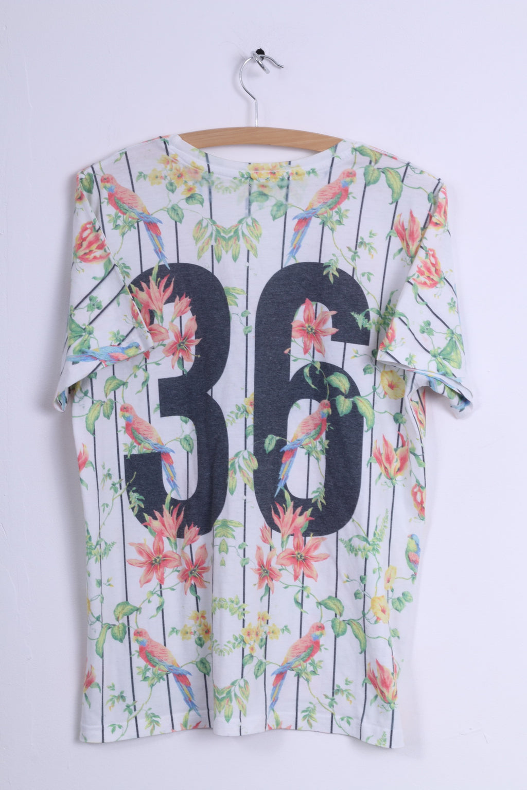 Hype Womens M Chemise Blanc Rayé Fleurs 36