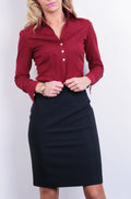 United Colors Of Benetton Womens XS Casual Shirt Elegant Burgundy - RetrospectClothes