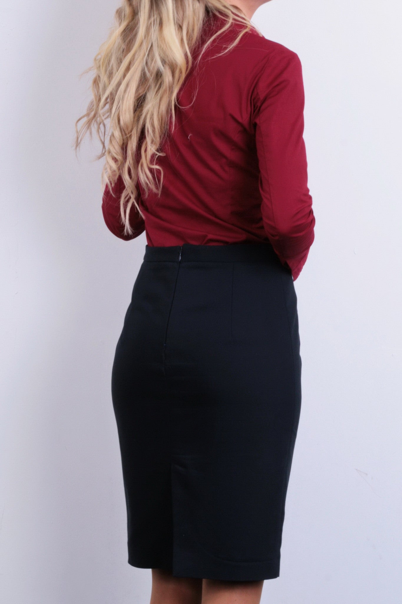 United Colors Of Benetton Womens XS Casual Shirt Elegant Burgundy - RetrospectClothes