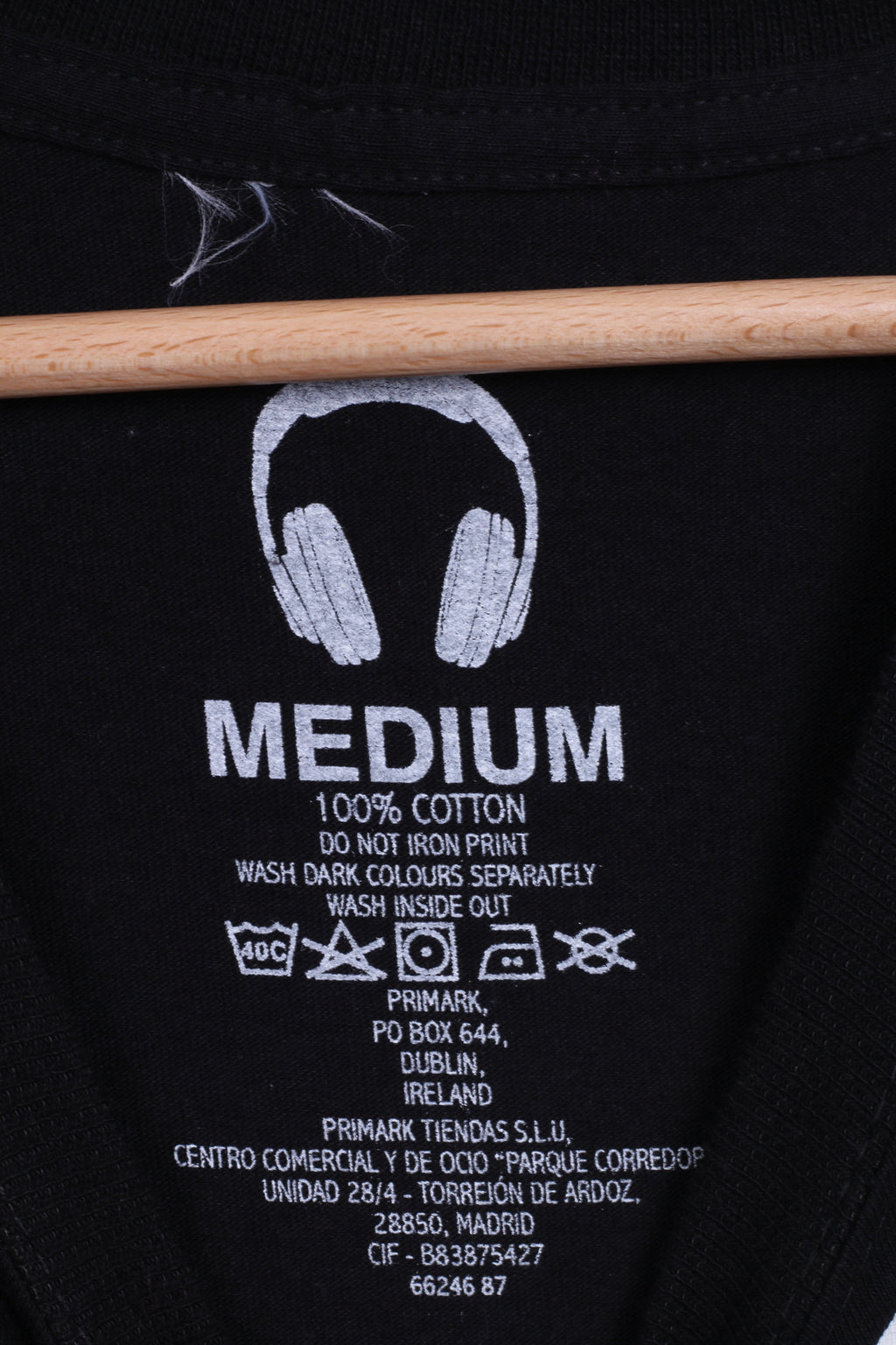 T-shirt Primark da uomo M in cotone nero con grafica in vinile Mashup estiva