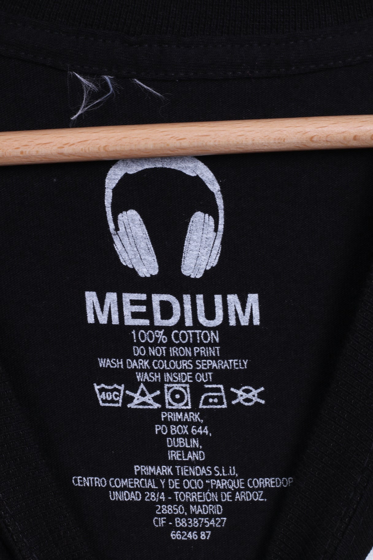 T-shirt Primark da uomo M in cotone nero con grafica in vinile Mashup estiva