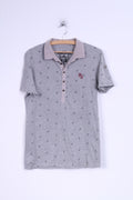 Ringspun Mens S Polo Shirt Grey Cotton Ladies Detailed Buttons