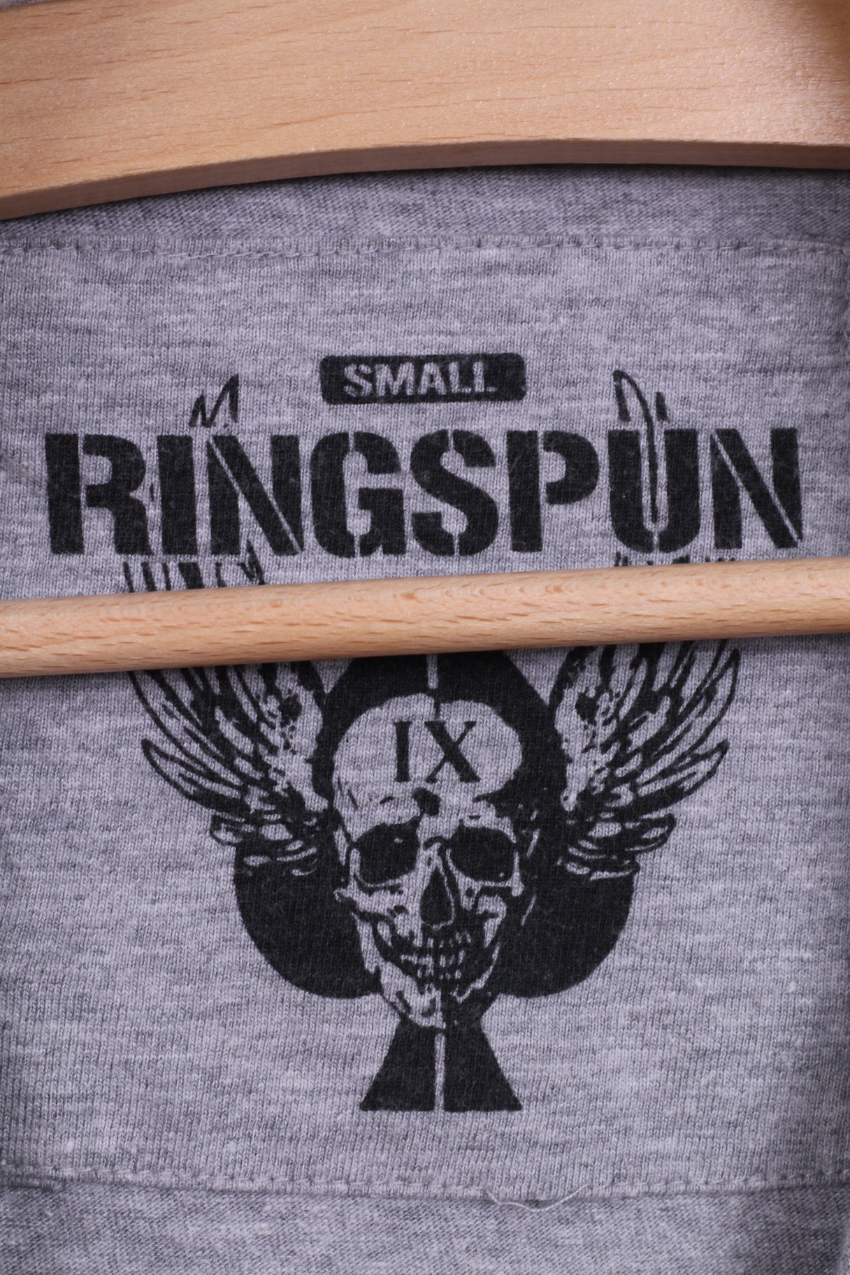 Polo da uomo Ringspun S in cotone grigio da donna con bottoni dettagliati