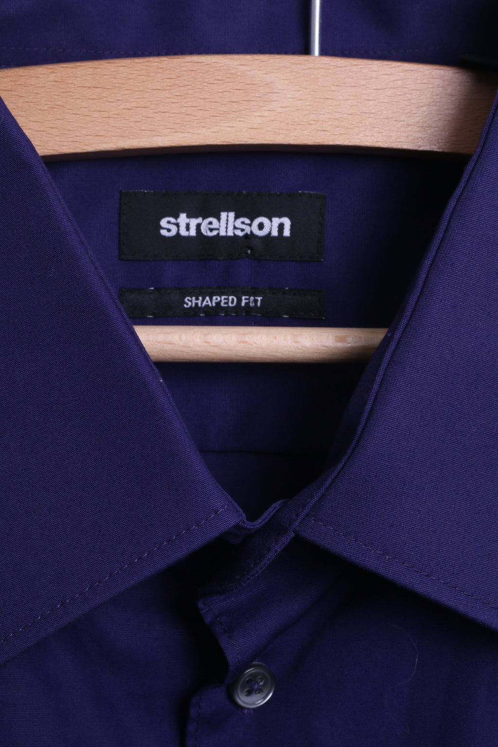 Strellson Mens 43 17 Casual Shirt Purple Shaped Fit Cotton - RetrospectClothes