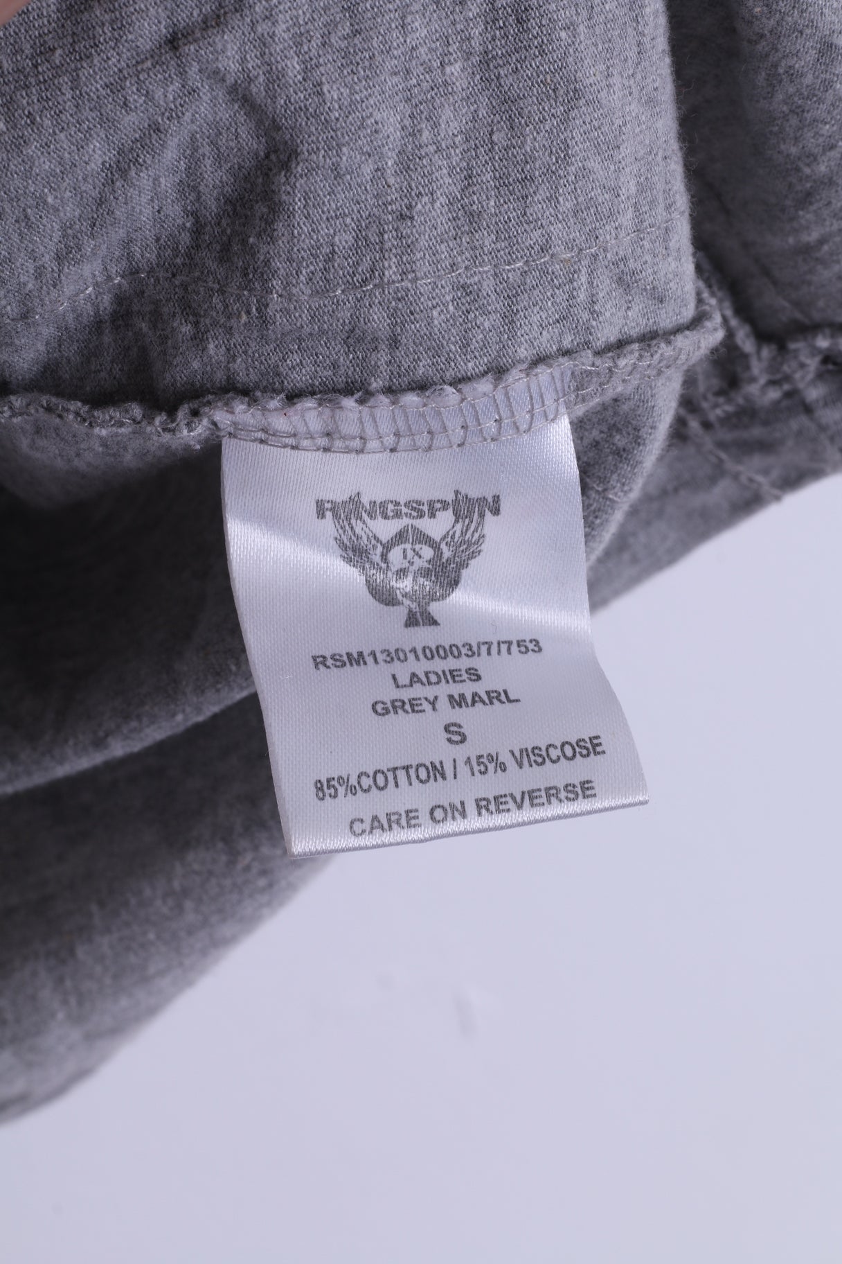 Polo da uomo Ringspun S in cotone grigio da donna con bottoni dettagliati