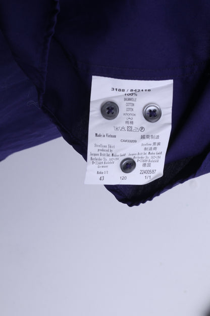 Strellson Mens 43 17 Casual Shirt Purple Shaped Fit Cotton - RetrospectClothes