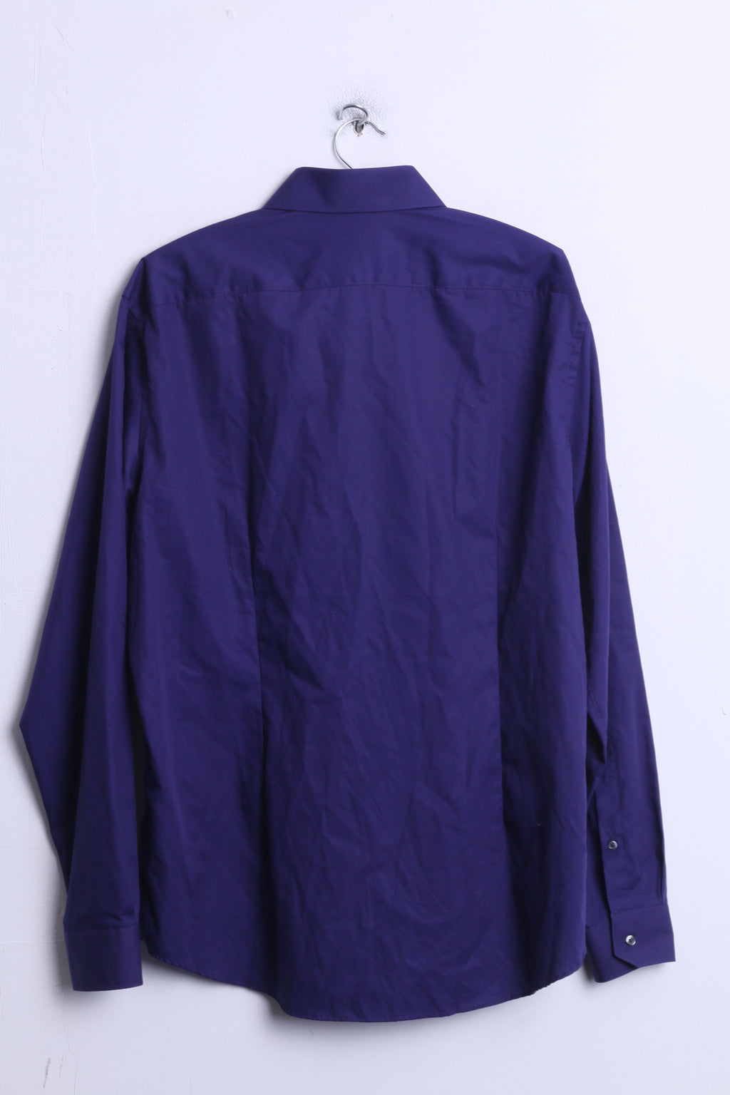 Strellson Mens 43 17 Casual Shirt Purple Shaped Fit Cotton - RetrospectClothes