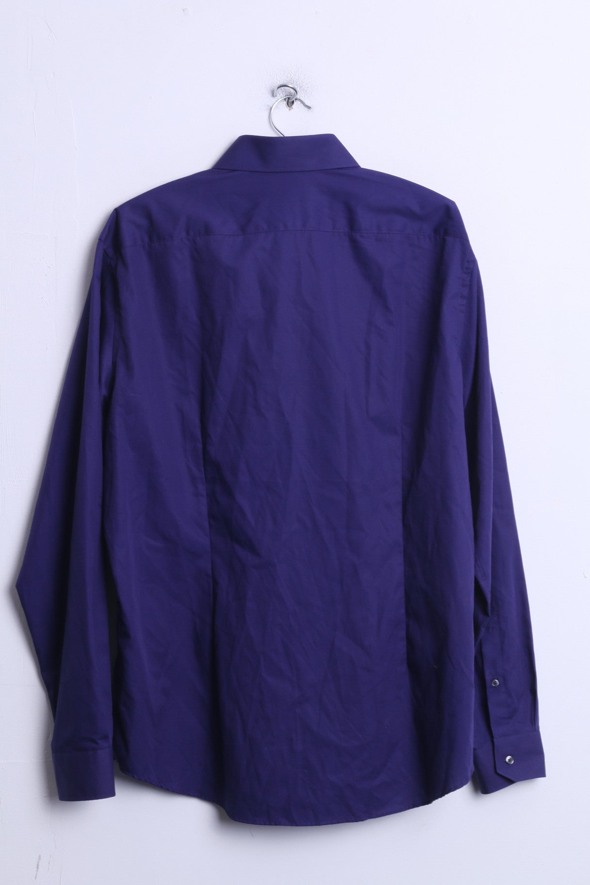 Strellson Mens 43 17 Casual Shirt Purple Shaped Fit Cotton - RetrospectClothes