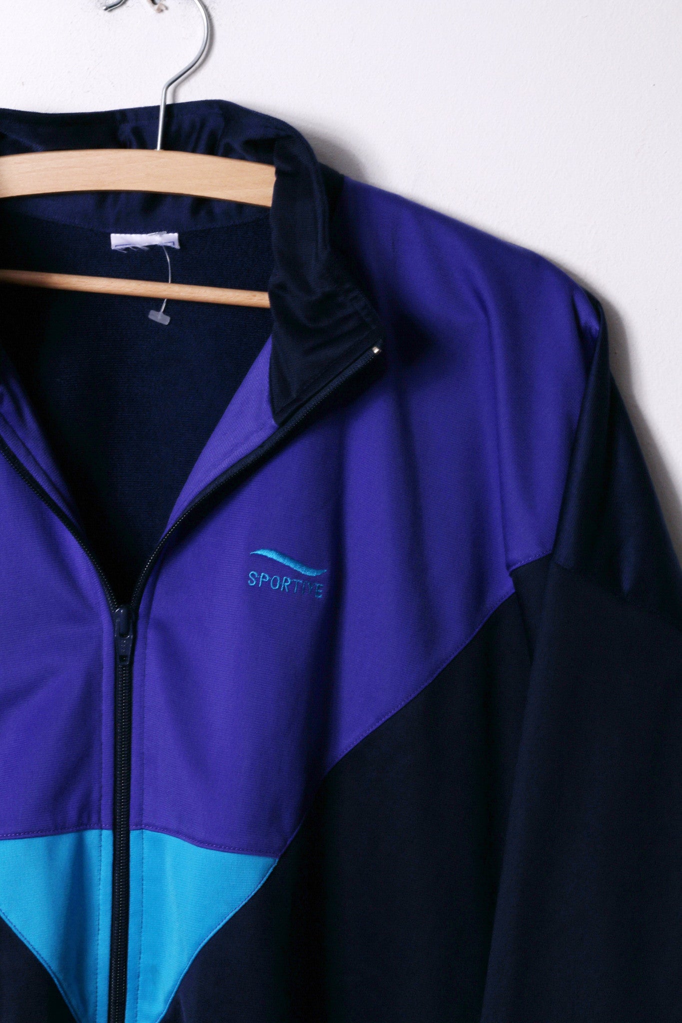 Sportive Mens XL Sweatshirt Navy Sport Warm Up Jacket - RetrospectClothes