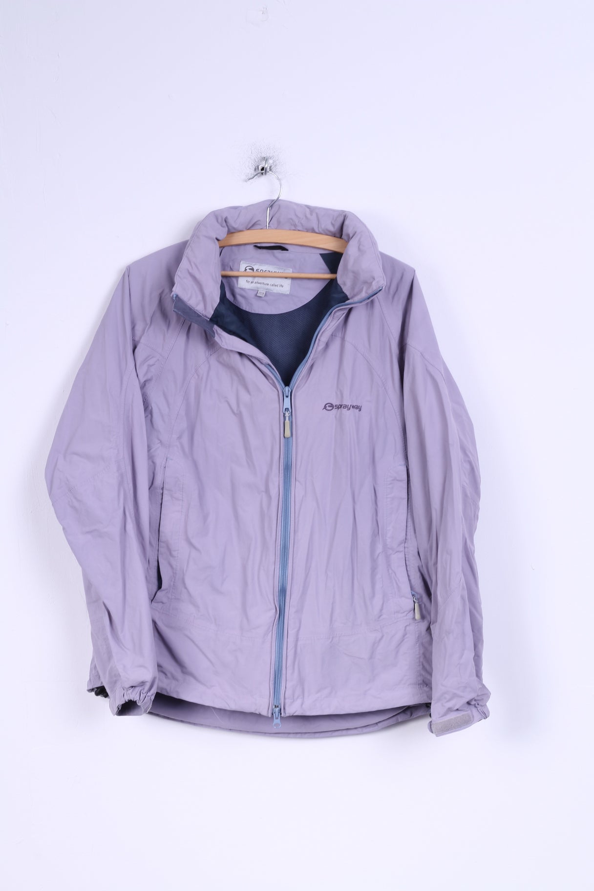 Sprayway Womens 14 L Jacket Purple Nylon Waterproof Hidden Hood Outdoor