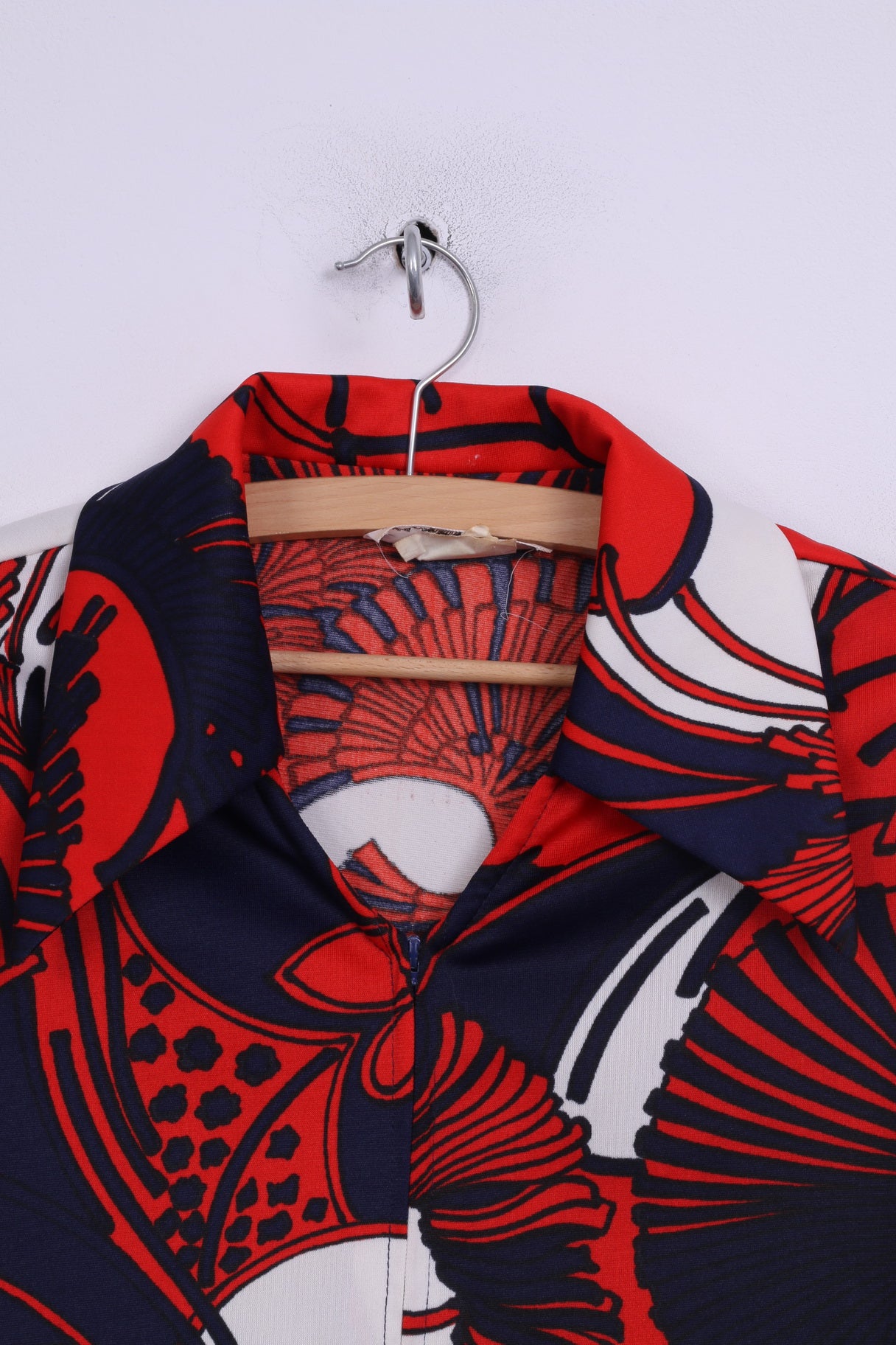 Arlene Andrews Chemisier tunique rouge pour femme 12 M avec col zippé vintage rétro 
