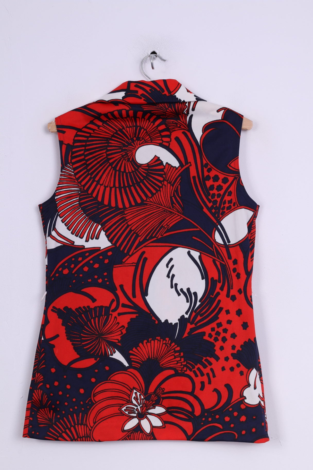 Arlene Andrews Chemisier tunique rouge pour femme 12 M avec col zippé vintage rétro 