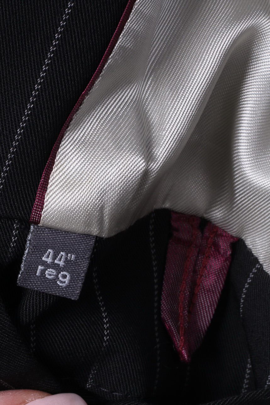 New River Island Mens 44R Blazer Black Striped Superior Quality Single Breasted Jacket