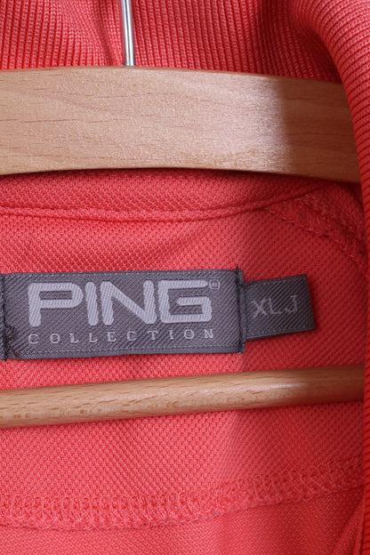 PING Boys  XLJ  14 Age Polo Shirt Golf Shirt Detailed Buttons Peach