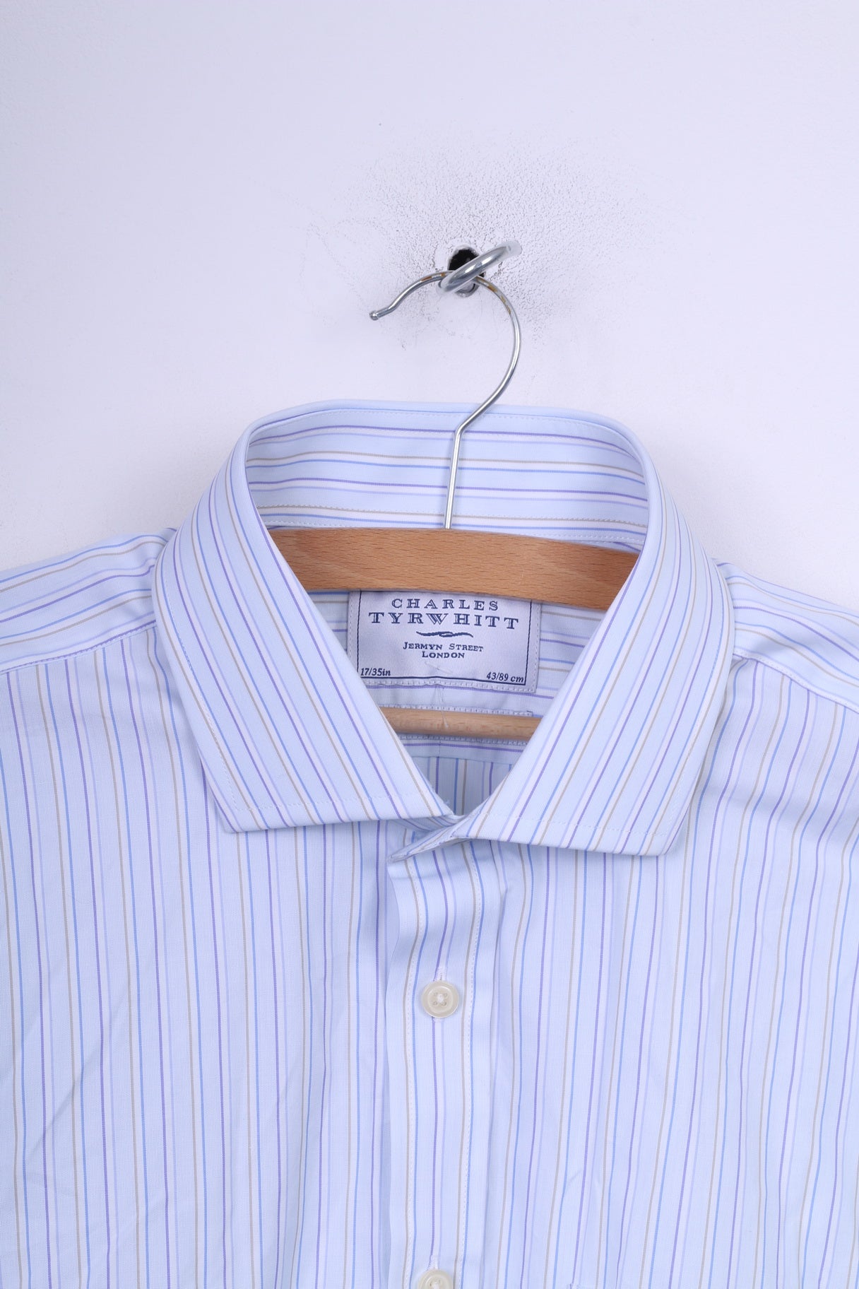 Charles Tyrwhitt Chemise formelle pour homme 17 43 Coupe ajustée rayée Bleu