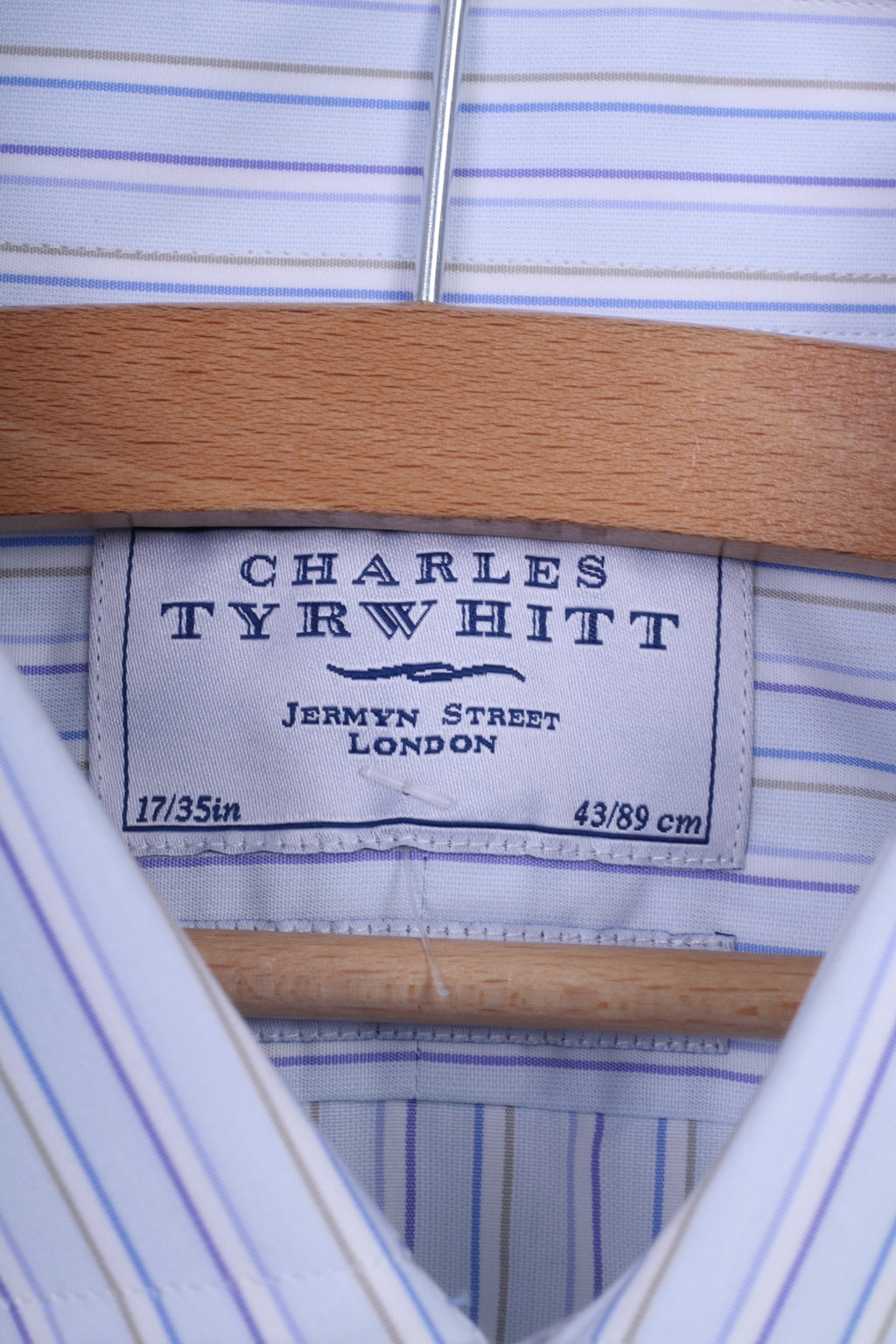 Charles Tyrwhitt Chemise formelle pour homme 17 43 Coupe ajustée rayée Bleu
