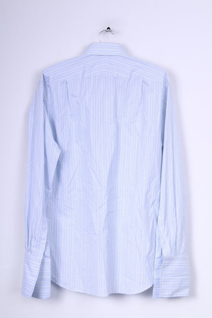 Charles Tyrwhitt Mens 17 43 Formal Shirt Slim Fit Striped Blue