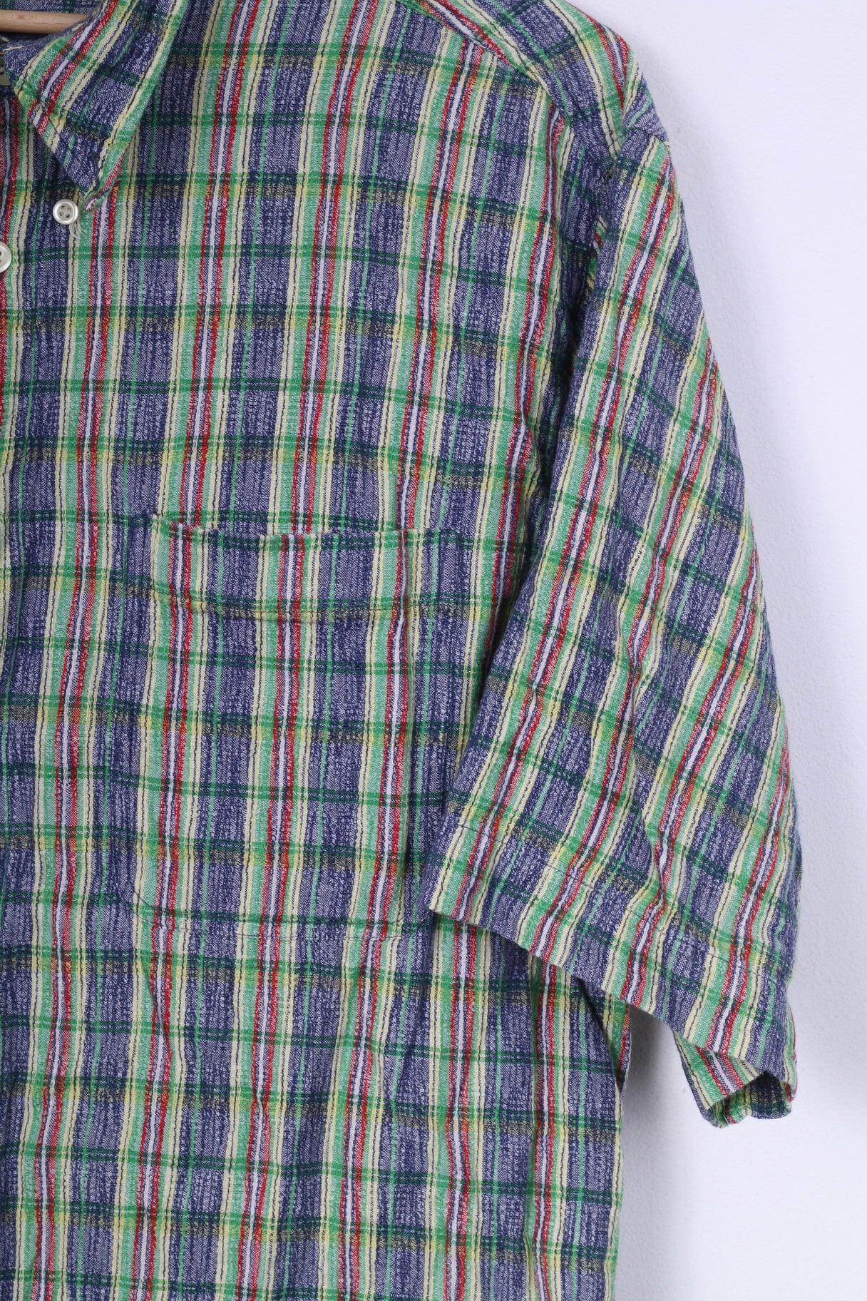 Le Frog Mens M 38/40 Casual Shirt Multicolor Check Vintage