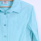 Chiemsee Womens M Casual Shirt Turquoise Cotton Detailed Buttons Long Sleeve